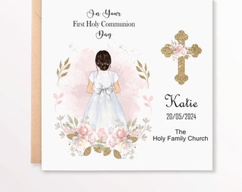 Personalised Communion Card, communion card for girl, communion card for nieve,.personalised card, communion gifts, Irish made