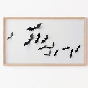 Frame TV Art File, Halloween Frame TV Art, Black Bats, Frame TV Halloween, Black and White, Neutral Halloween, Fall Art