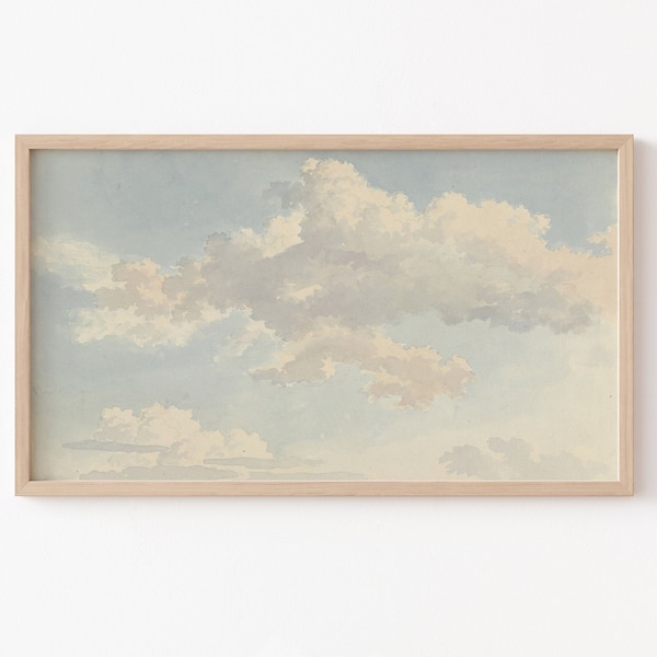 Frame TV Art File, Frame TV Art File, Cloud Painting Frame TV, Vintage Cloud Painting, Landscape, Instant Digital Download