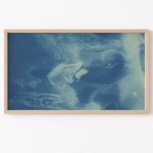 Frame TV Art File, Frame TV Art File, Vintage Cyanotype, Abstract, Blue & White, Vintage Abstract Photograph, Neutral Farmhouse Art
