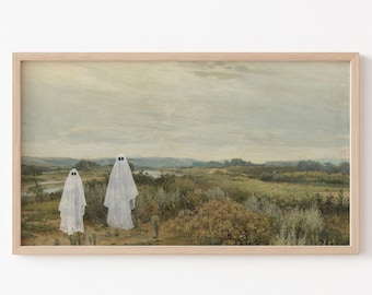 Frame TV Art File, Halloween Frame TV Art, Ghost Art, Frame TV Halloween, Ghost Decor, Neutral Halloween, Fall Art, Vintage Landscape