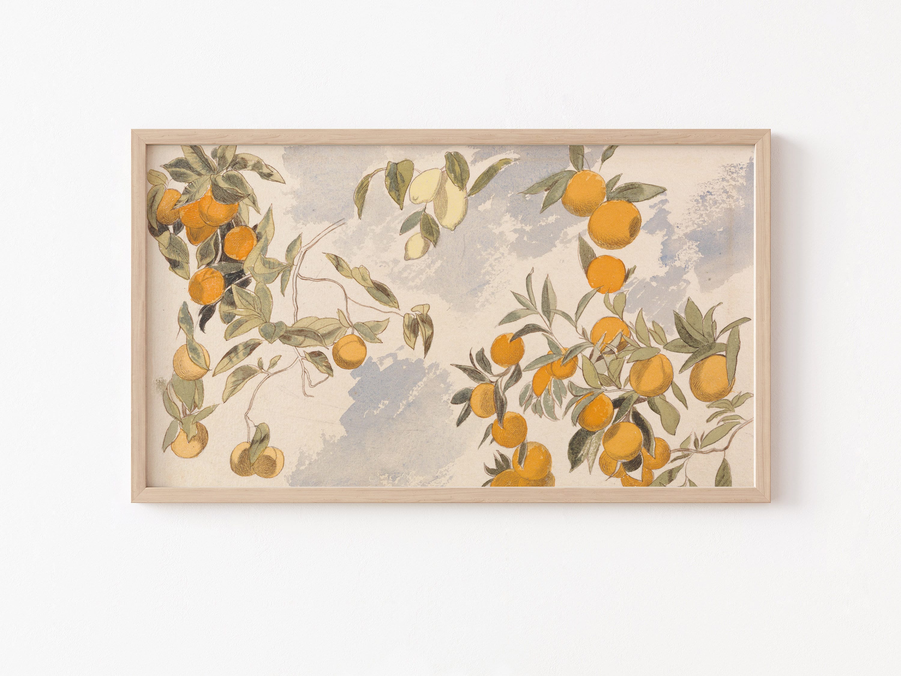 Frame TV Art File, Samsung Frame TV Art, Vintage Watercolor, Fruit Tr…
