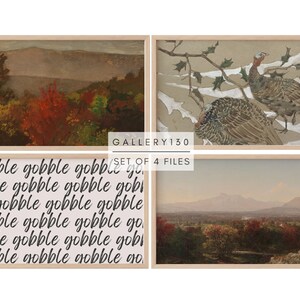 Fall Frame TV Art File, Frame TV Art, Fall Art Set of Four, Frame TV Fall, Autumn Trees, Frame tv Turkey, Cloud Study, Vintage Landscape