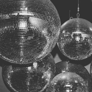 Frame TV Art File, Disco Balls, Happy New Year, Celebration, Black and ...