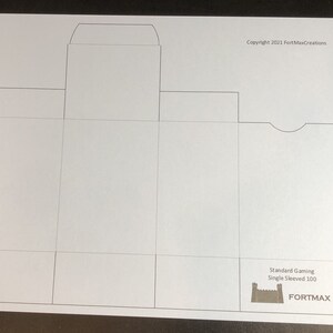 100 Card Commander Magic Deck Box Template for Standard Sleeved Decks ...