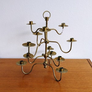 Vintage Josef Frank Svenskt Tenn Hanging or Tabletop Candle Holder Adjustable 12 arm Candelabra Patina Modern Hygge 1960s 24 cm Excellent image 1