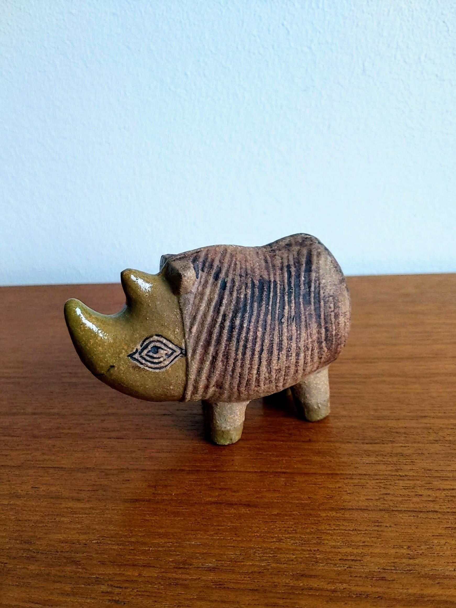 Lisa Larson Rhino Menageri Series Gustavsberg Vintage - Etsy Denmark