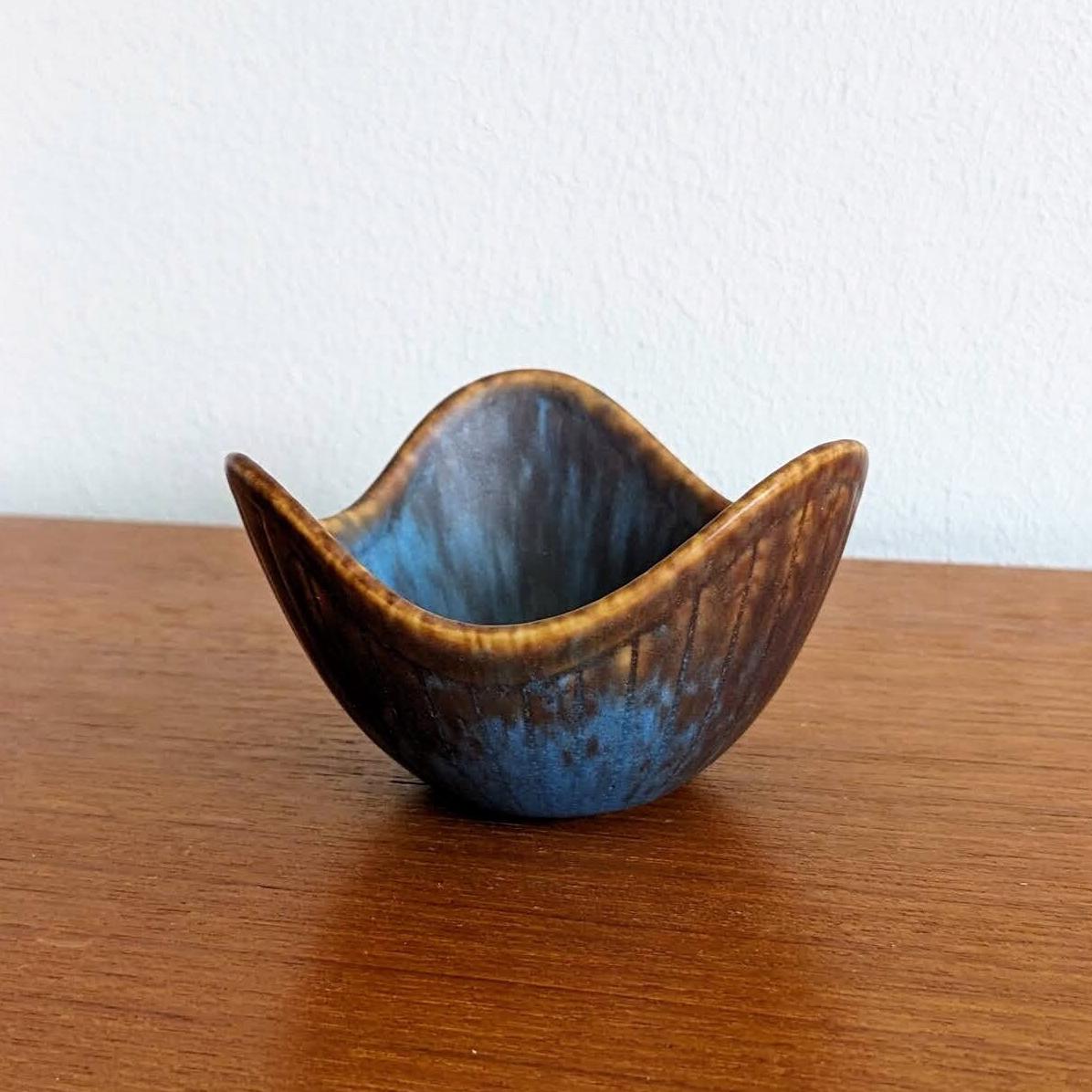 Gunnar Nylund ASH Bowl - Small Model Blue Brown Hare's Fur