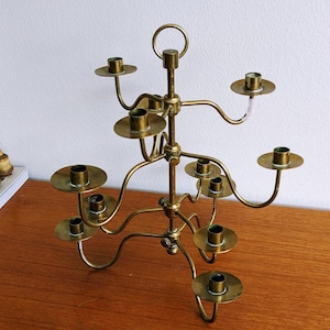 Vintage Josef Frank Svenskt Tenn Hanging or Tabletop Candle Holder Adjustable 12 arm Candelabra Patina Modern Hygge 1960s 24 cm Excellent image 5