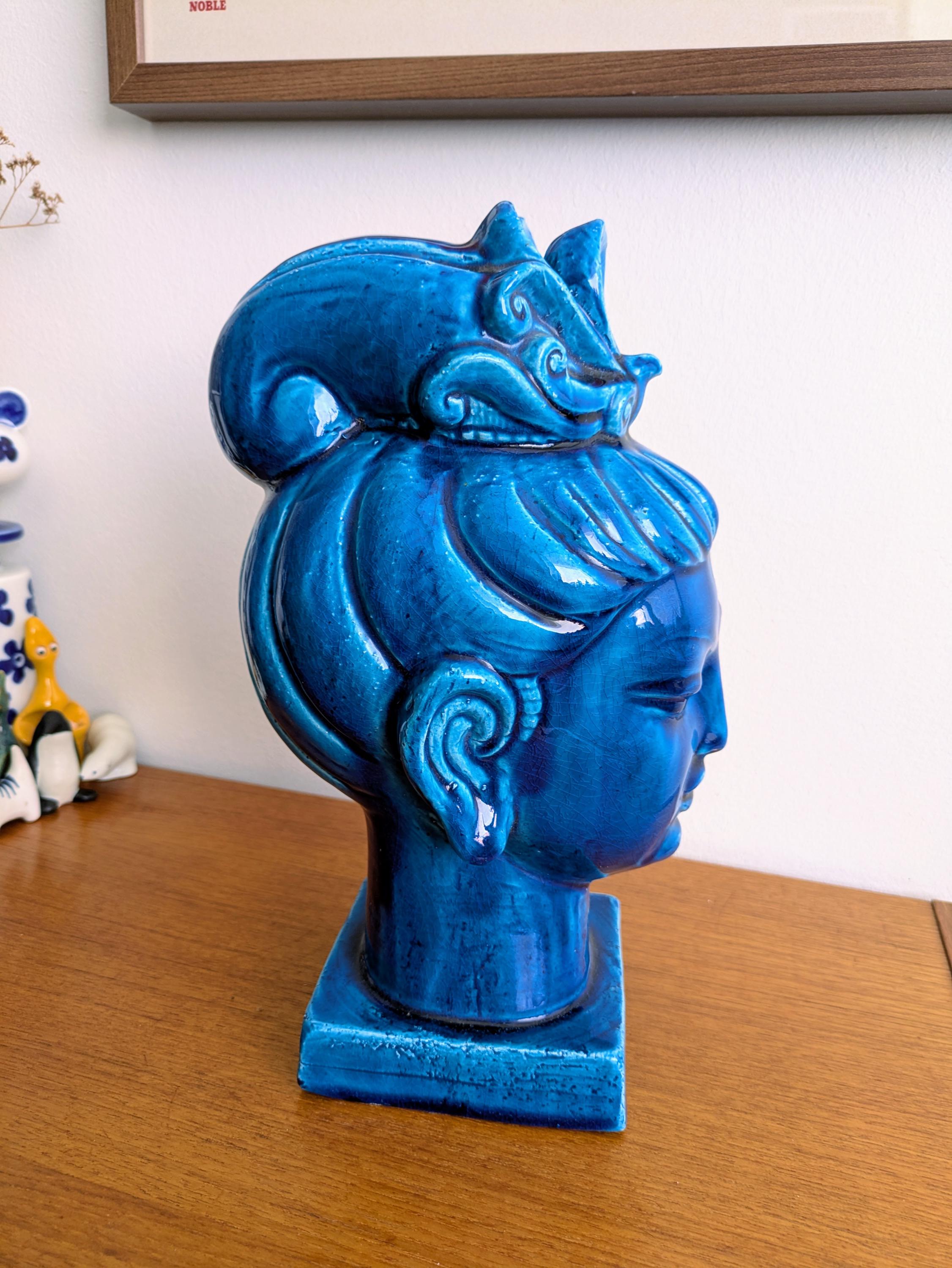 RARE Aldo Londi Buddha Goddess Bust - Vintage Bitossi Rimini