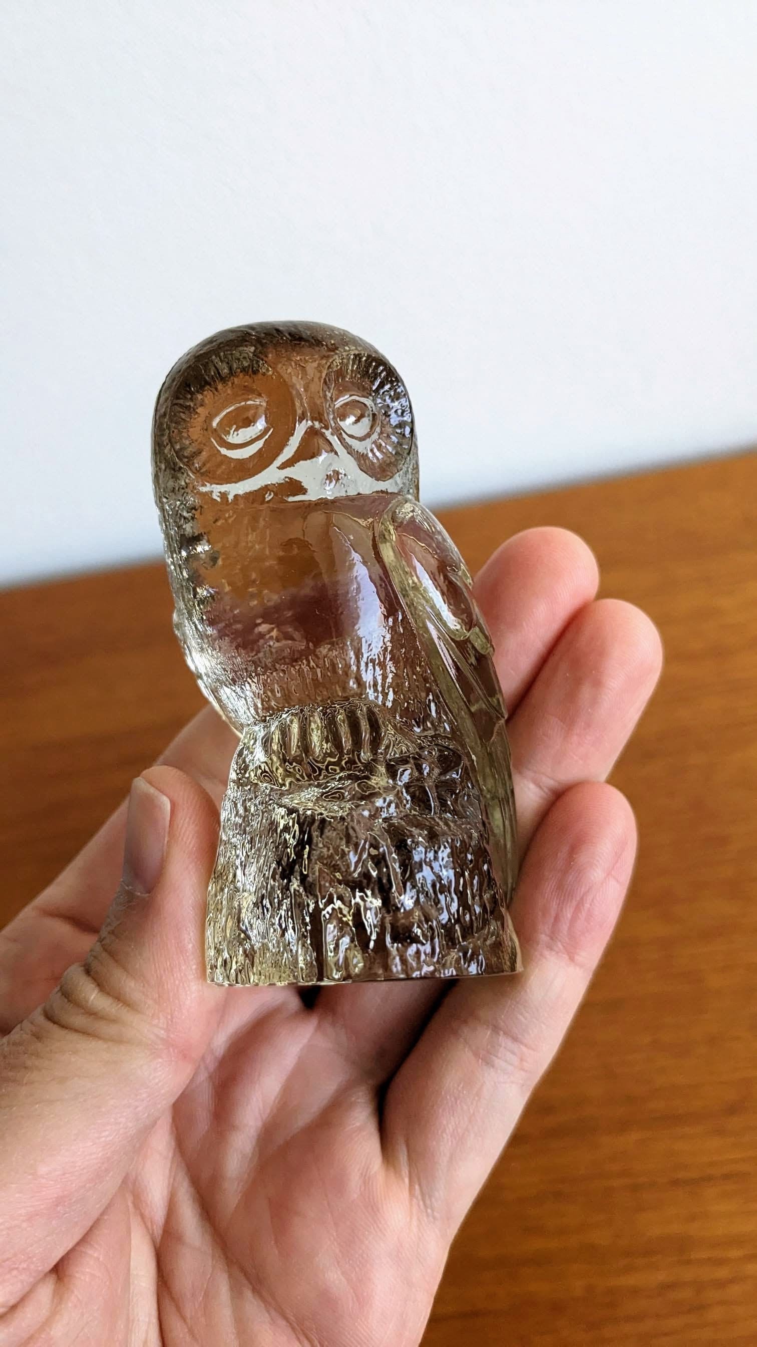 Paul Hoff WWF Owl Bird Figurine - Vintage RSPB Kosta Boda