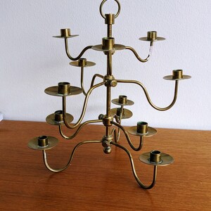 Vintage Josef Frank Svenskt Tenn Hanging or Tabletop Candle Holder Adjustable 12 arm Candelabra Patina Modern Hygge 1960s 24 cm Excellent image 2