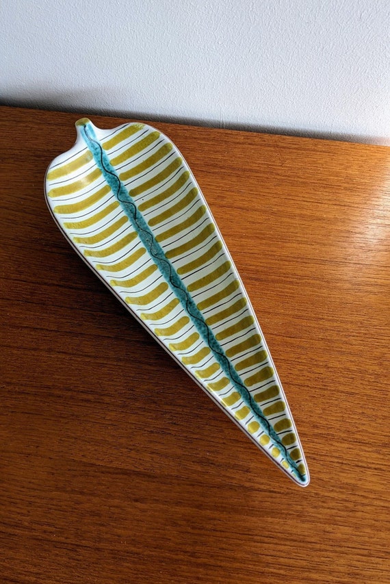 ☆1950s Stig Lindberg Fajans leaf dish｜皿
