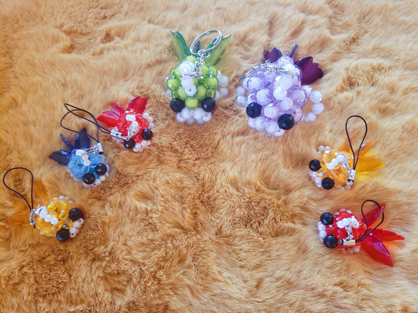 Bead keychains/ beads string keychains/keychains/art décor/ Etsy