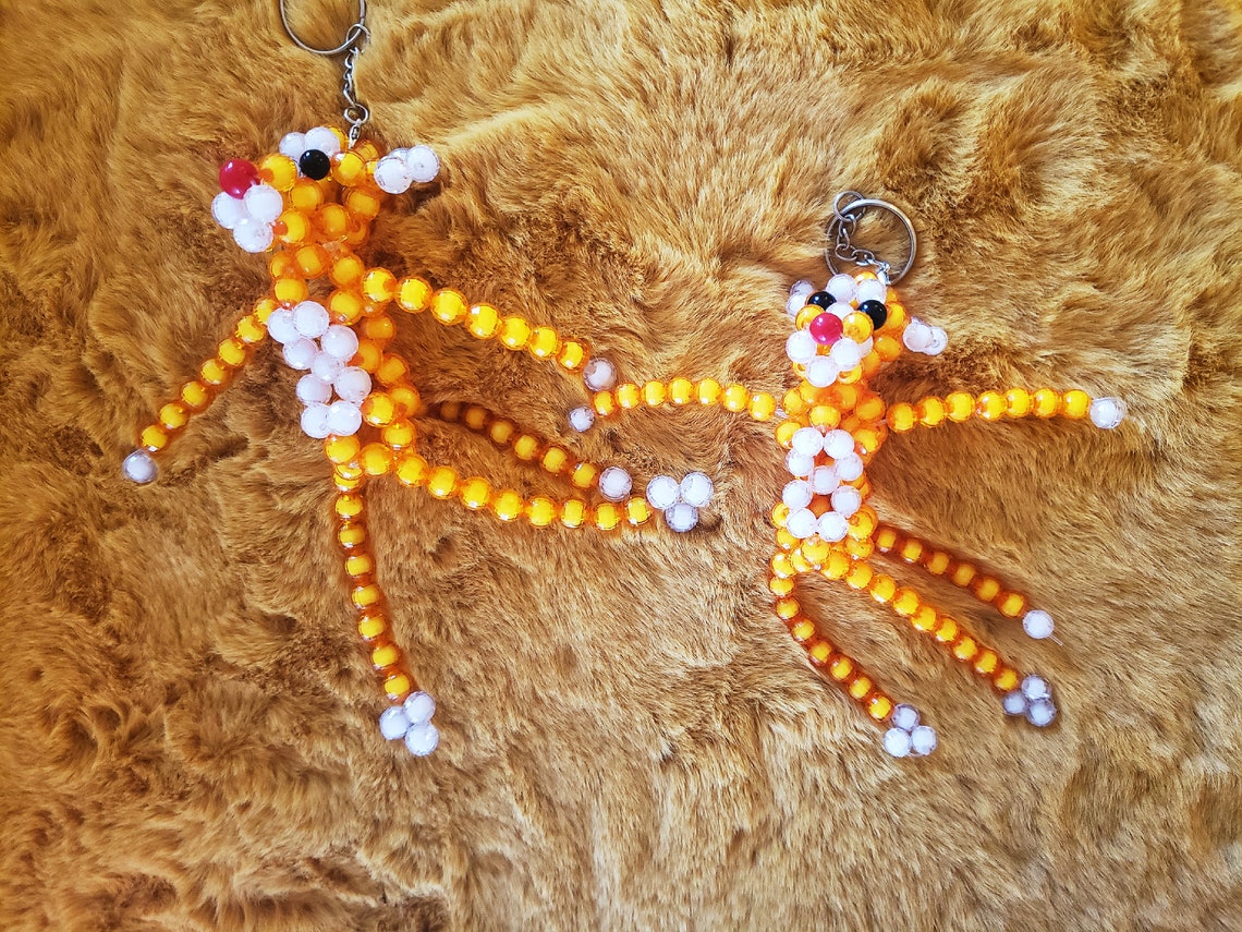 Bead keychains/ beads string keychains/keychains/art décor/ Etsy