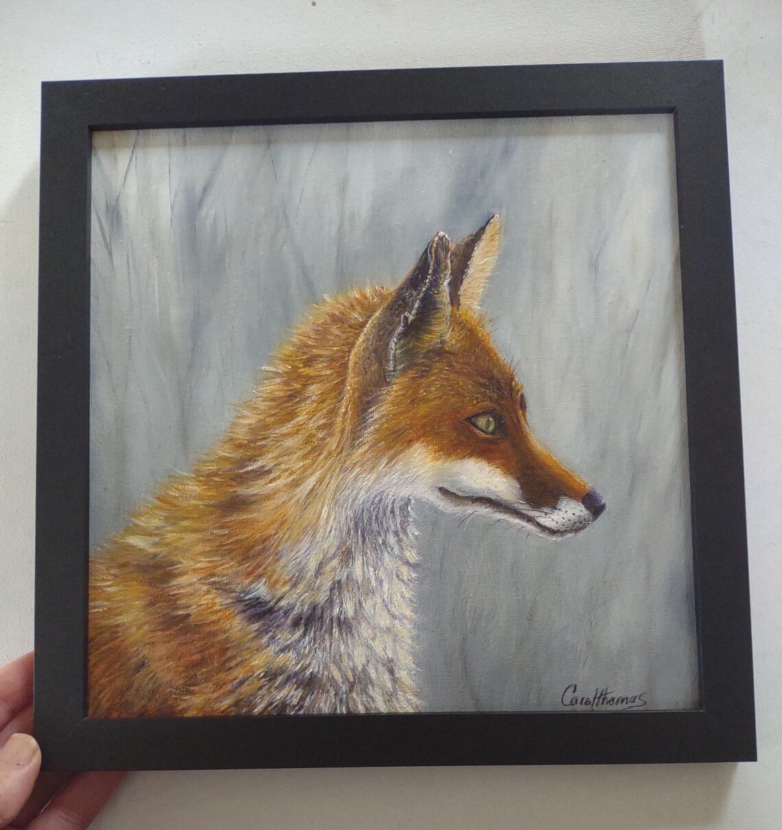 Original Fox Oil Painting, Framed Animal Art, Wildlife Gift - Etsy