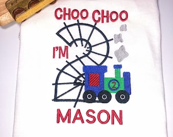 Personalized Train Birthday Shirt, Choo Choo Second Birthday