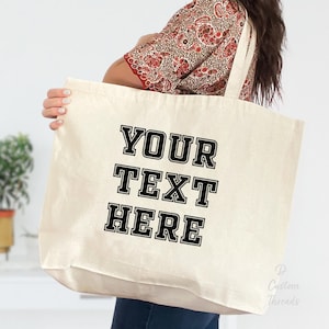 25L Jumbo Canvas Custom Tote Bag Printed Shoulder Bag Personalized Tote Bag Gift Tote Bags Party Gift Bag Promotional Tote Bag Wedding Tote