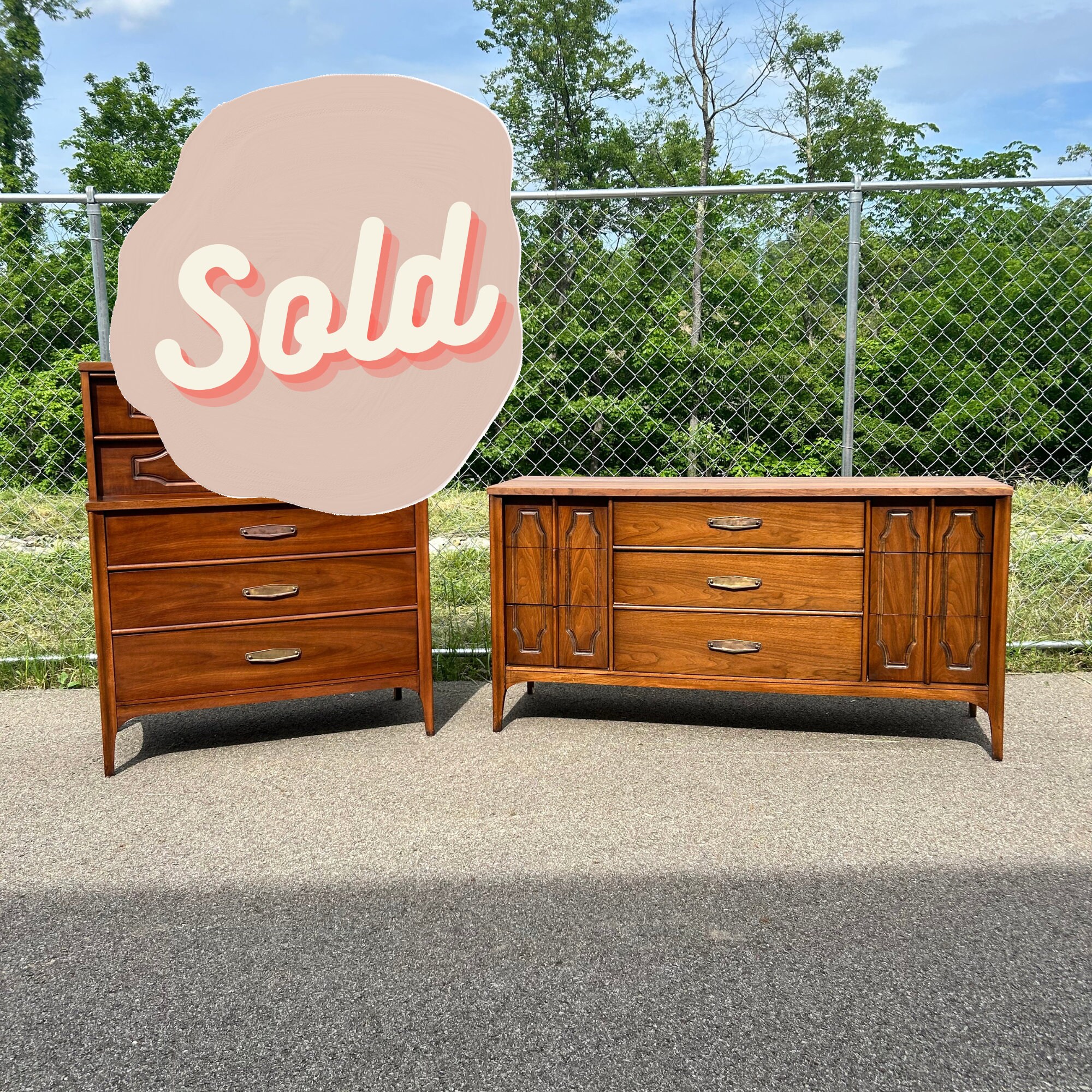 Mid Century Modern Kent Coffey Dresser Set Etsy