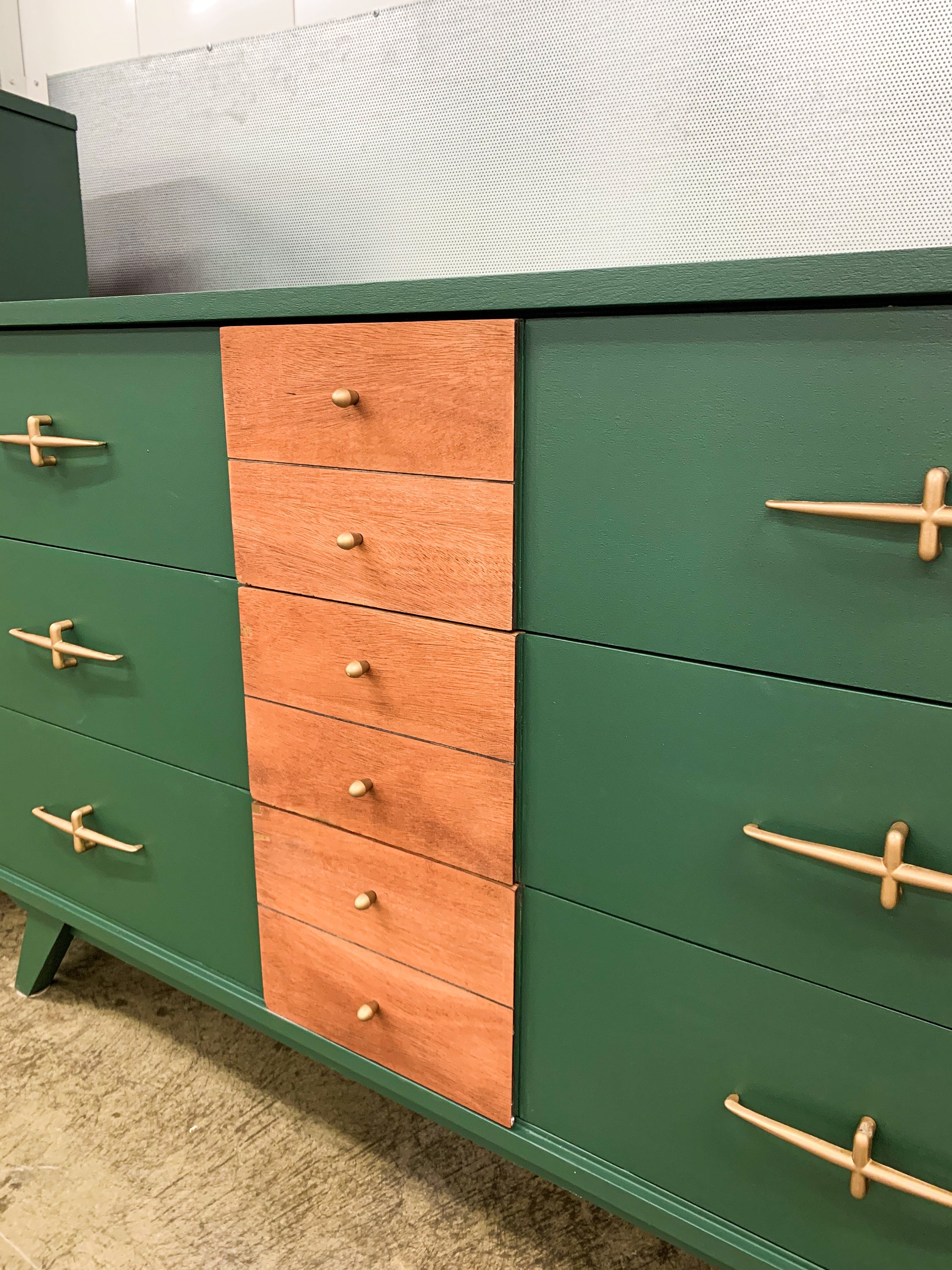 SOLD | Mid Century Modern Green Dresser Set - Etsy