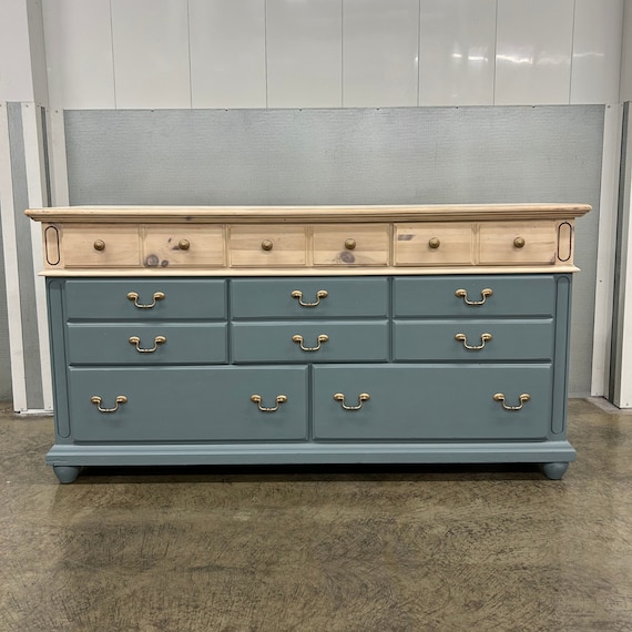 SOLD | Blue/white Washed Dresser - Etsy
