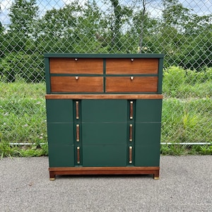 etsy mid century modern dresser Handmade Solid Wood Dresser: Mid-century Modern With Steel Legs