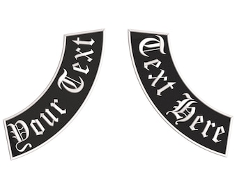 Custom Side Rocker Patch - L/R - Iron/Sew on - Embroidered Patches - 6 Sizes