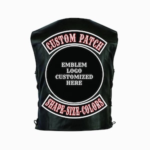 Custom Embroidery Patch - Set of 3 Large Patches (Top, Bottom & Central logo)