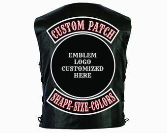 Custom Embroidery Patch - Set of 3 Large Patches (Top, Bottom & Central logo)
