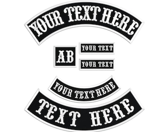 Custom Rocker Patch - Set 6 Iron/Sew on Embroidered Patches - 13&quot; (33cm)