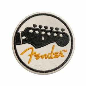 Guitar Headstock - Embroidered Patch - Iron/Sew on - 8cm