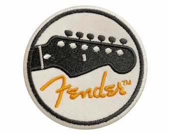 Guitar Headstock - Embroidered Patch - Iron/Sew on - 8cm