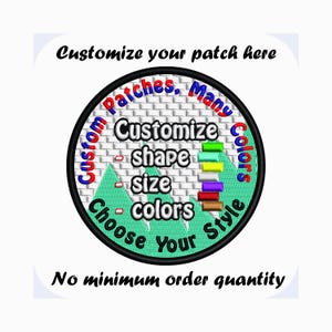 Patch bordado personalizado: Logotipo, emblema, nome e logotipo da empresa personalizados. Até 10 cm e 10 cores.
