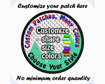 Op maat gemaakte geborduurde patch: gepersonaliseerd logo, embleem, naam, bedrijfslogopatches. Tot 10 cm en 10 kleuren.