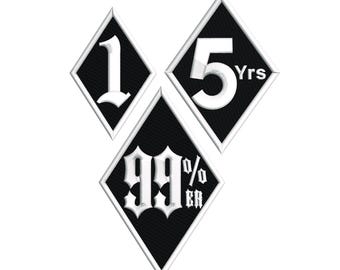 Diamond Rocker Patch - Customize Color, Font and Size - Iron/Sew on - Embroidered Patches