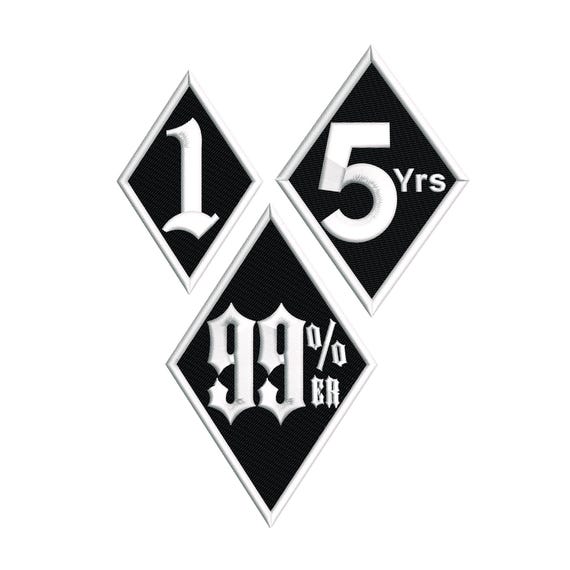 Diamond Rocker Patch - Customize Color, Font and Size - Iron
