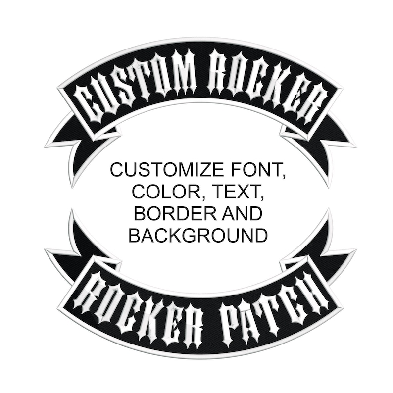 Custom Rocker Ribbon Patch: Embroidered Iron-on Applique (10