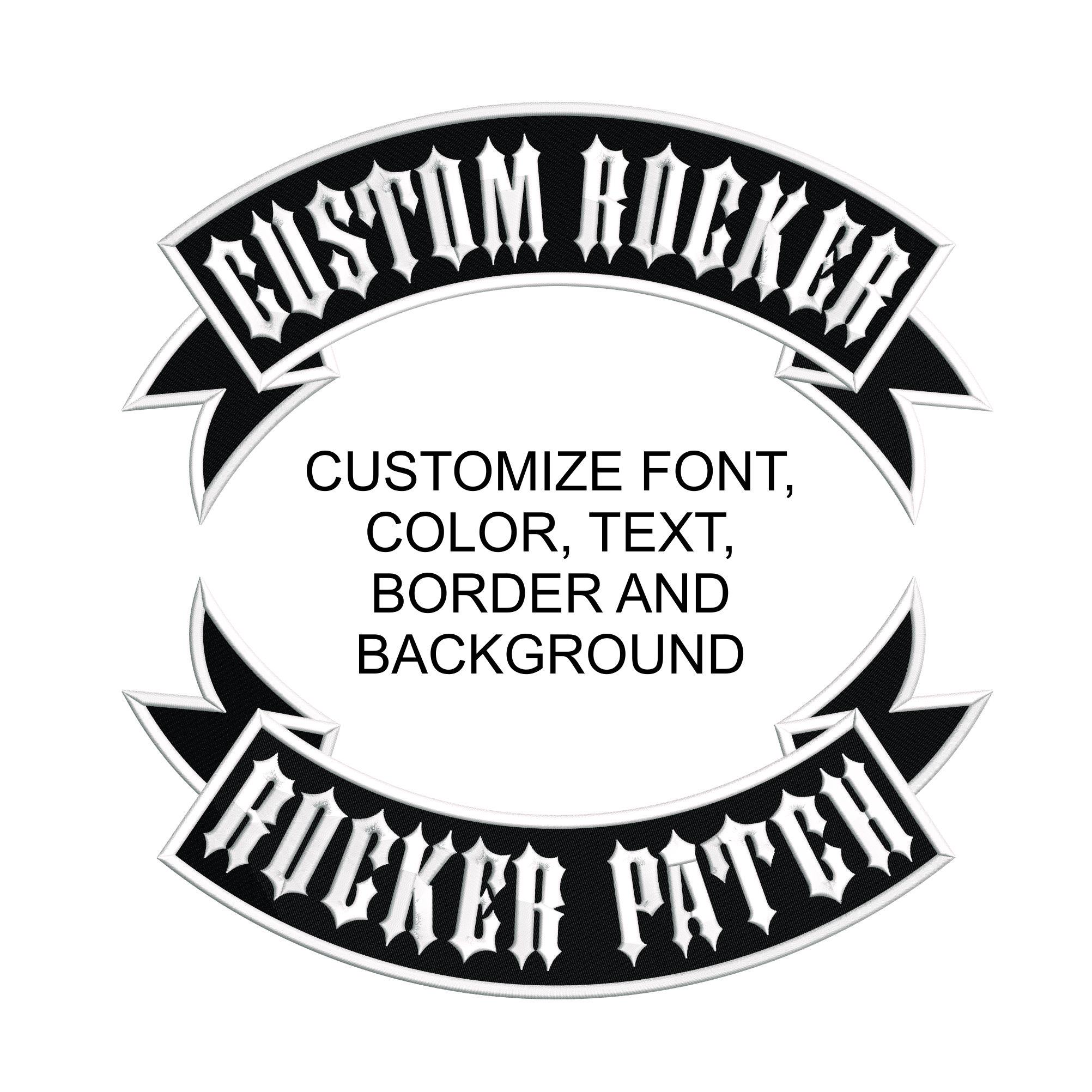 Lower Ribbon Style Rocker Custom Rocker Ribbon Patch: Embroidered Iron-on Applique (10