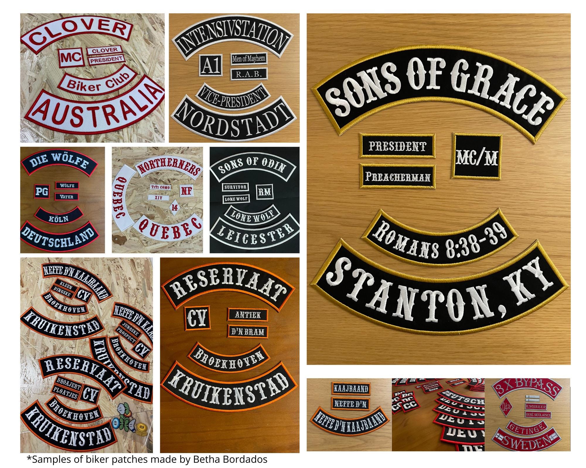 Lower Ribbon Style Rocker Custom Rocker Ribbon Patch: Embroidered Iron-on Applique (10