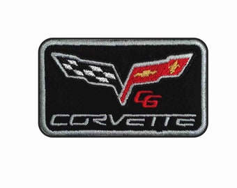 Chevrolet Corvette C6 - Toppa ricamata - Termoadesiva/Cuci - 95 mm