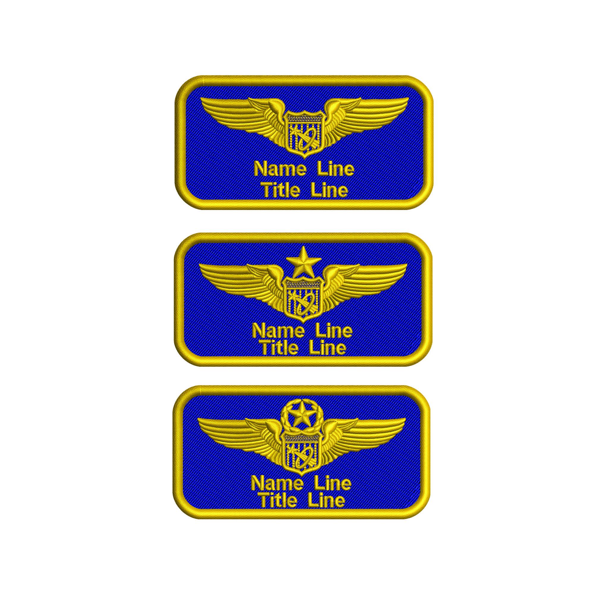 Air Force Wings - Custom Name - Embroidery Patch - Iron/Sew on