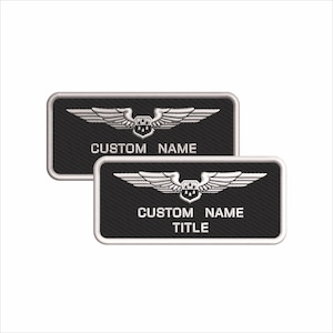 Pilot Wings - Ace Fight inspiriert - Name gestickt - Aufnäher / Klettverschluss