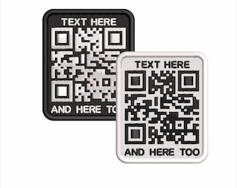 Op maat geborduurde QR-codepatch: opstrijkbaar/klittenband
