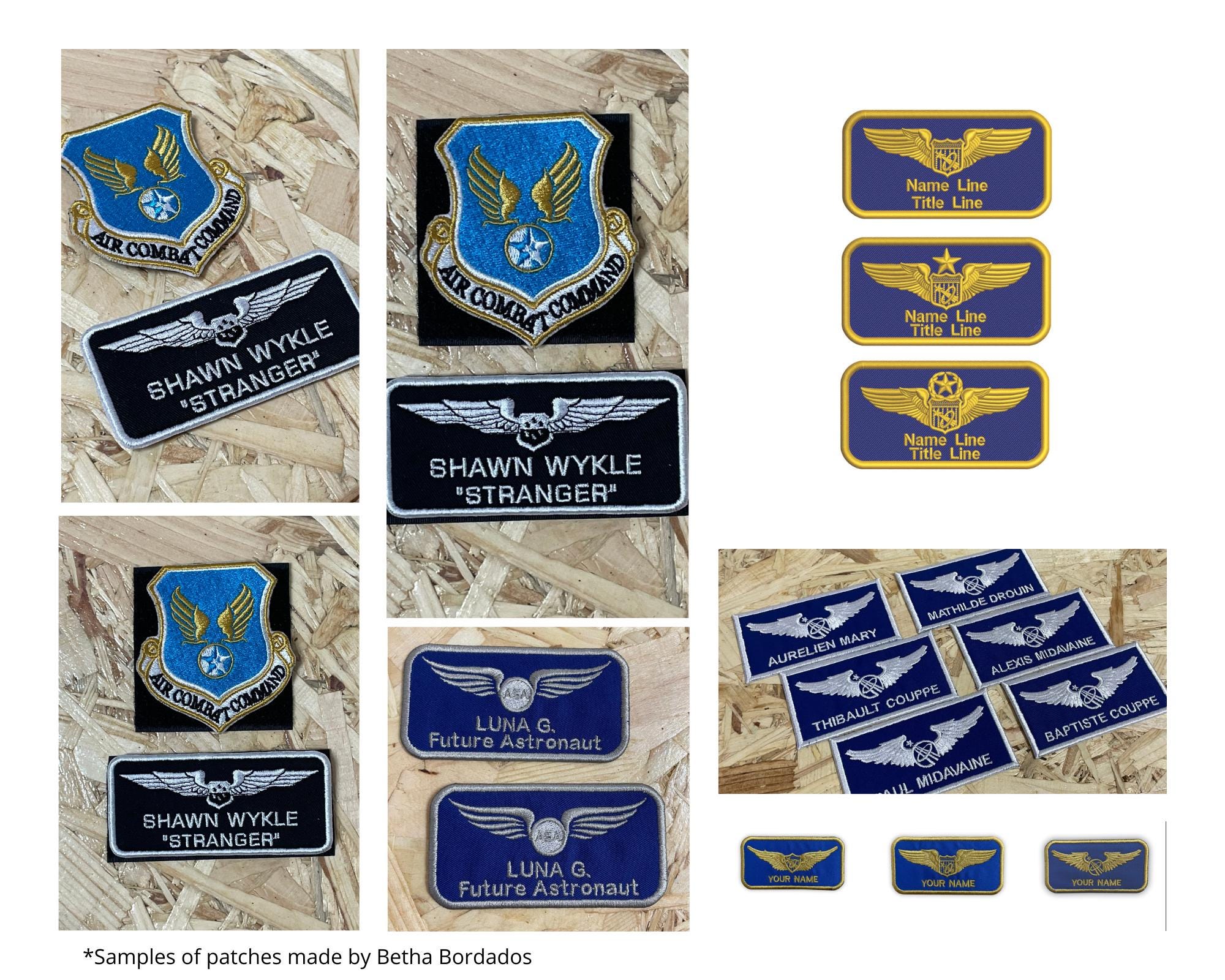 Pilot Wings - Ace Combat Inspired - Custom Name - Embroidery Patch