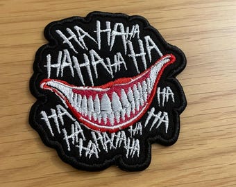 Joker Smile - Embroidered Patch - Iron/Sew on - 85mm