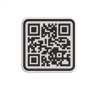 Custom Static QR Code - Embroidery Patch - 4 Sizes - Hook And Loop - Iron/Sew on