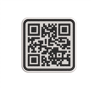 Codice QR statico personalizzato Patch da ricamo 3 dimensioni Stirare/cucire Black on White