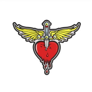 Herz & Dolch inspiriertes Emblem