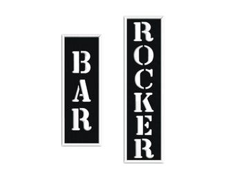 Custom Embroidered Vertical Rocker Patch - Iron On/Sew On - 6-11 inch