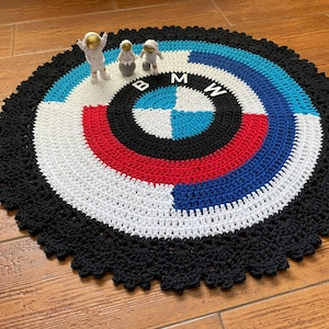 Handmade Crochet Rug - Round Rug - 63cm x 63cm